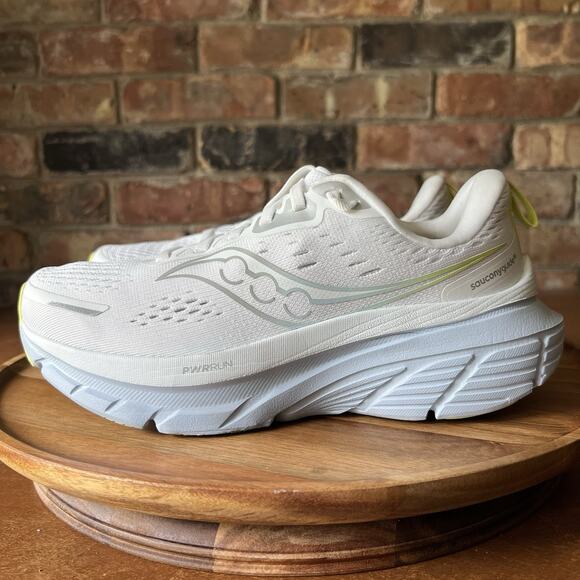 Saucony Guide 18 Womens 6.5 Wide White Blue Road Running Shoes Sneakers
